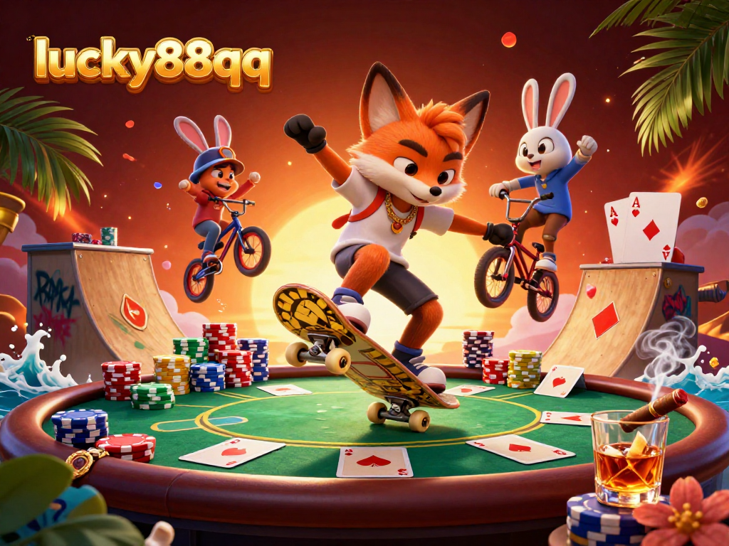 Experience thrilling gameplay at lucky88qq with vibrant casino characters and dynamic gambling elements.