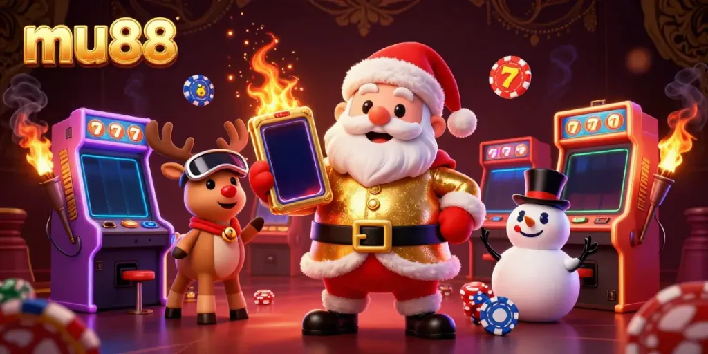 Join Santa Claus at mu88, the ultimate online casino, showcasing thrilling jackpots and arcade excitement!